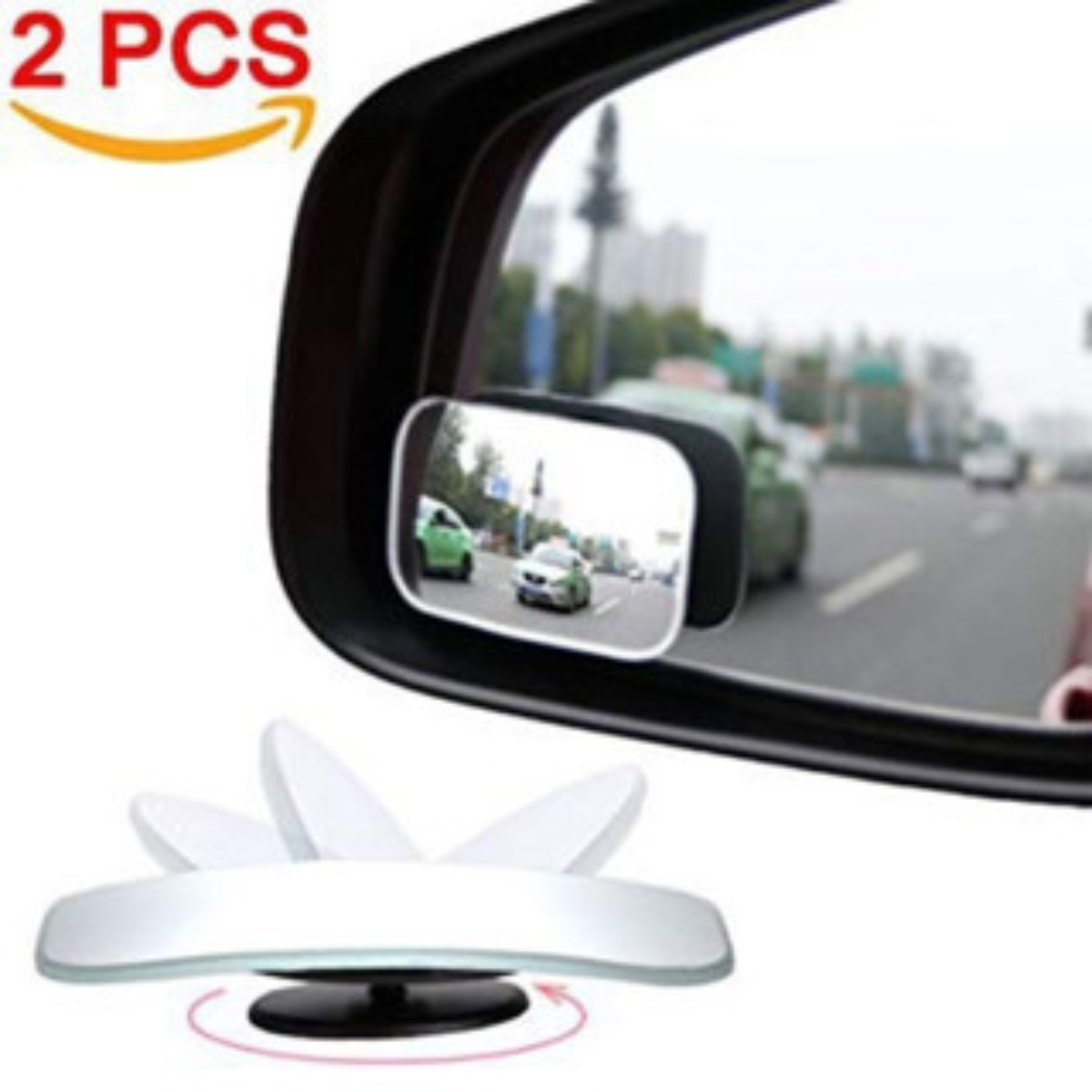 Bộ 2 Gương cầu lồi xóa điểm mù gắn kính hậu ô tô xe hơi xoay 360 độ chính hãng 3R