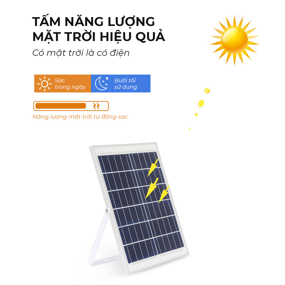 Đèn Led năng lượng mặt trời, chiếu sáng sân vườn, thời gian sạc nhanh và sáng lâu, kèm điều khiển từ xa