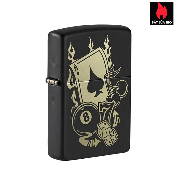 Bật Lửa Zippo 49257 – Zippo Gambling Design Black Matte