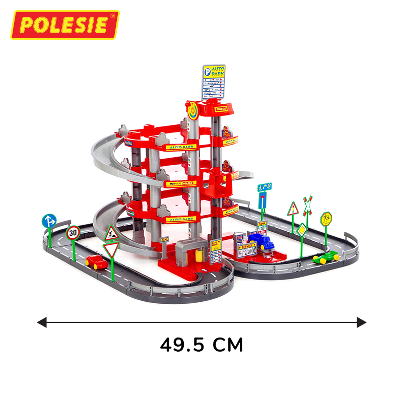 Bộ Đồ Chơi Bãi Đỗ Xe 4 Tầng Polesie 44723 Kích Thích Phát Triển Trí Tưởng Tượng, An Toàn, Thông Minh, Giáo Dục