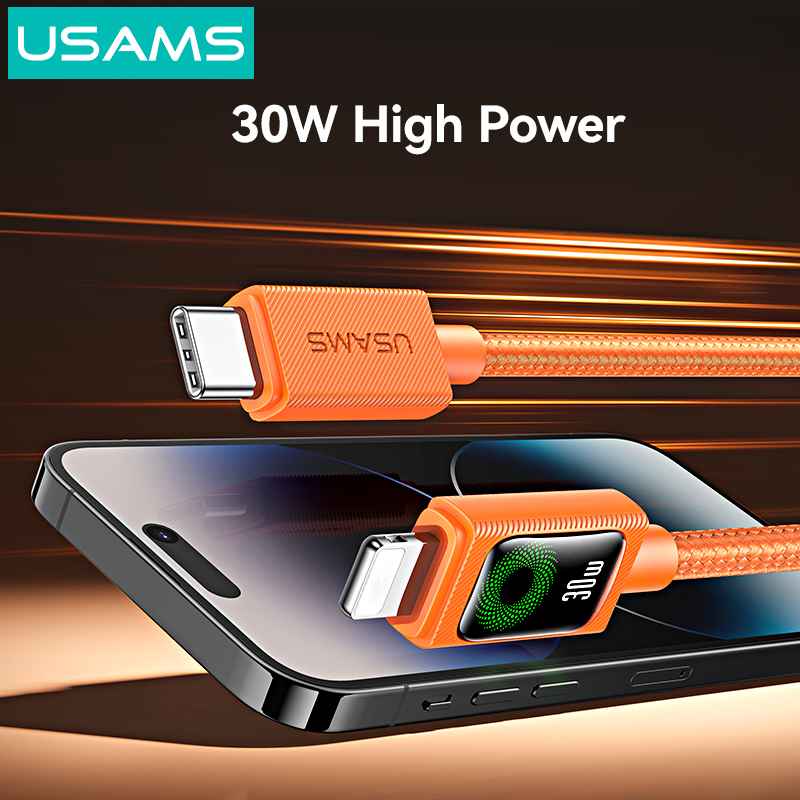 Cáp Sạc Nhanh C to Ln USAMS SJ774 U92 30W dài1.2M - Hàng Chính Hãng