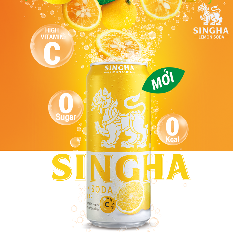 Nước soda chanh SINGHA lốc 6 lon X  330 ml