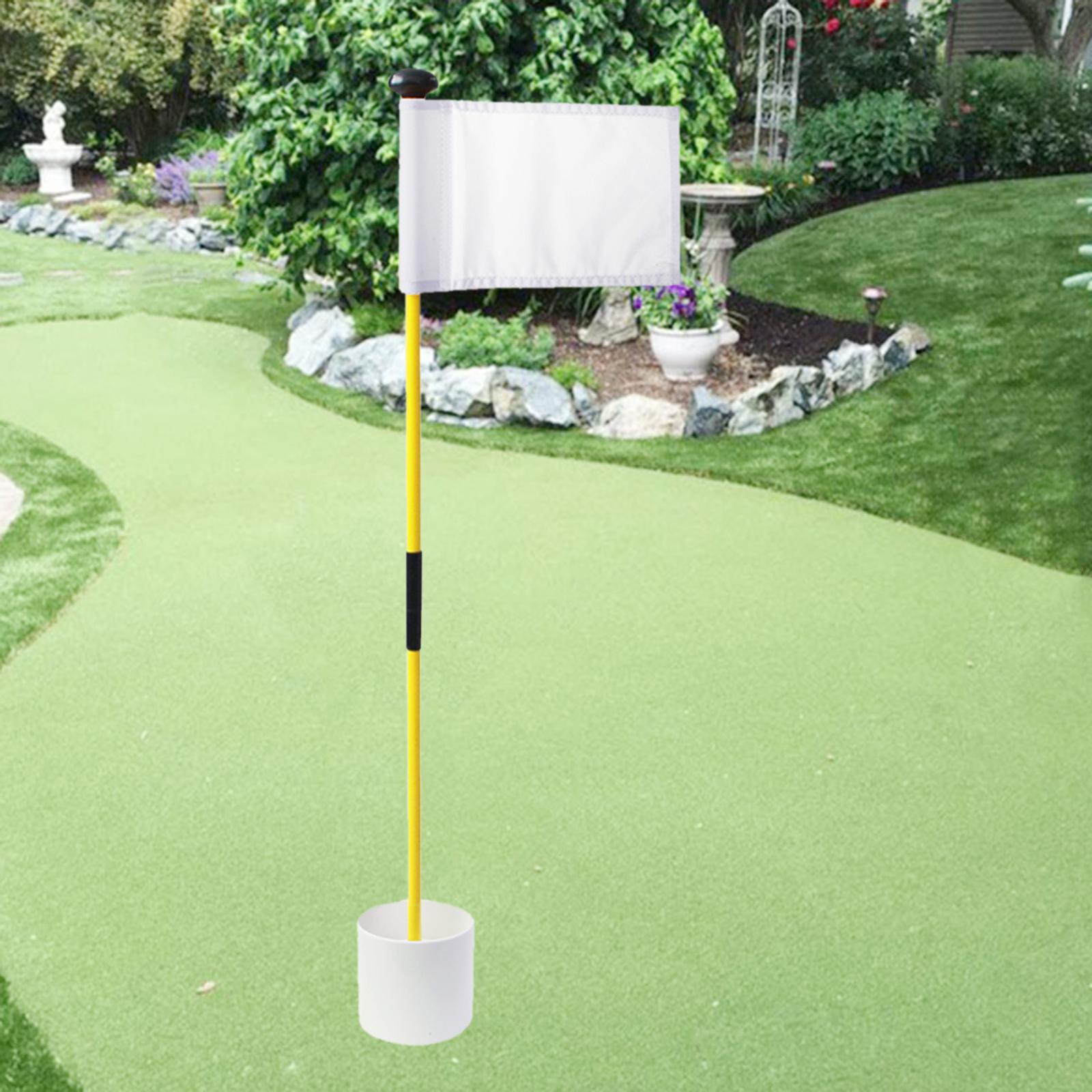 Portable 2-Section Golf Flagsticks Set Golf Practice Hole Cup Folding Putting Green Flagstick Flag Golf Pin Flags