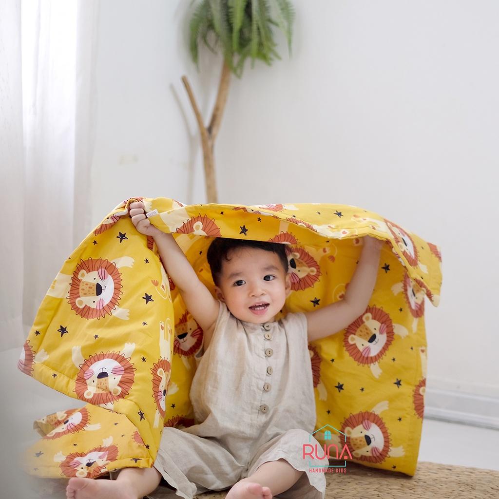 Bộ chăn gối đi học cho bé Mẫu Giáo Runa Kids chất liệu cotton Hàn 100% cao cấp thoáng mát an toàn cho làn da của bé