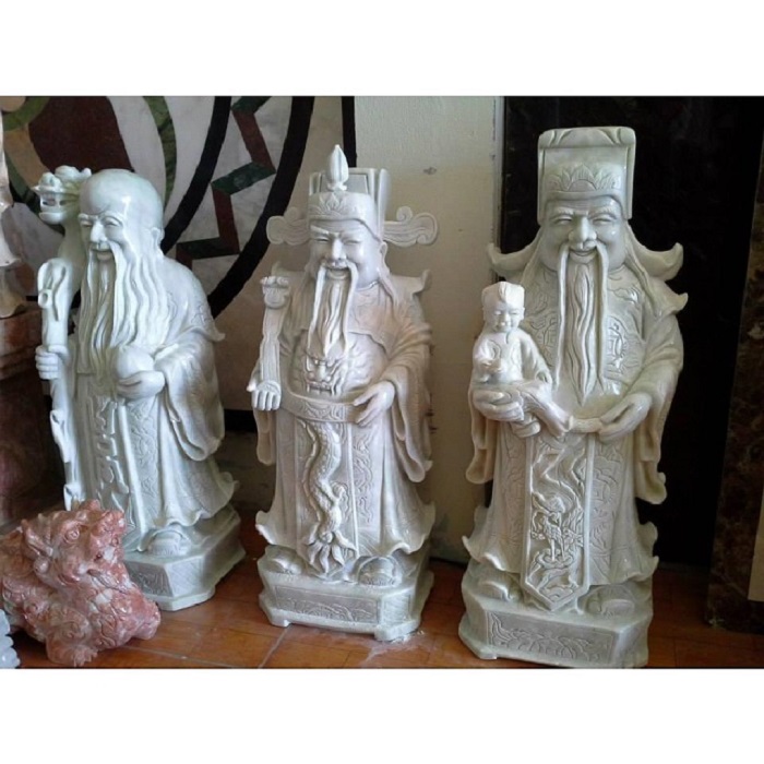 Tượng Đá Phong Thủy Phúc Lộc Thọ Cao 1m - Đá Tự Nhiên Nguyên Khối Chất Lượng Cao, Cam Kết Bền Đẹp