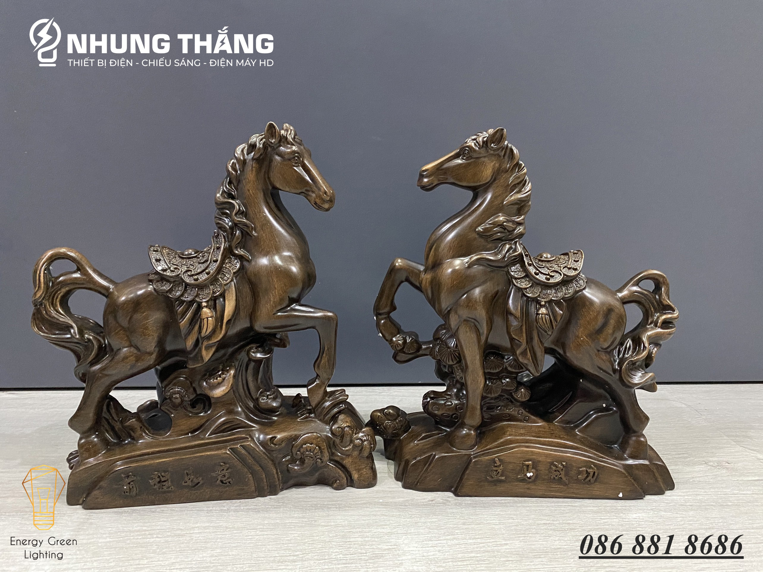 Tượng Song Mã Size Nhỏ - Đem Lại Tài Lộc , May Mắn , Bình An Và Thành Công - Có Video