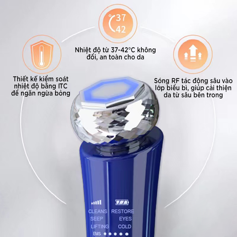 Máy Di Tinh Chất XGY-025, Máy Massage Mặt Điện Di Đẩy Tinh Chất Nóng Lạnh, Công Nghệ RF Thế Hệ Mới 2022