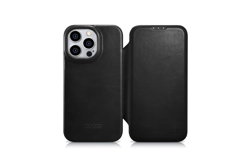 Bao da iCarer hỗ trợ sạc không dây dành cho iPhone 14 Pro iCarer Curved Edge Real Leather – Hàng chính hãng