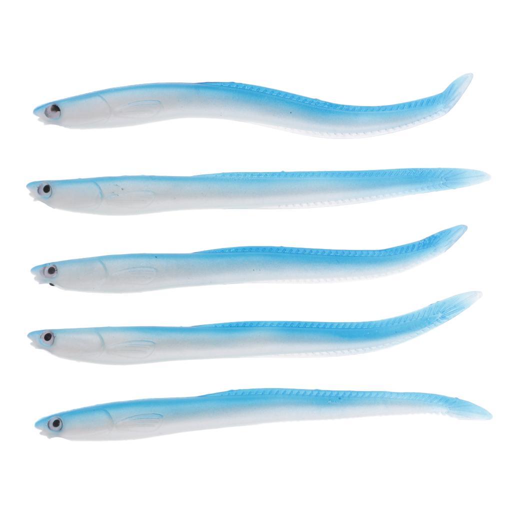 10pcs Soft Eel Luminous Fishing Lure Night Glow Silicone 3D Eyes Minnow Loach Lure Hook