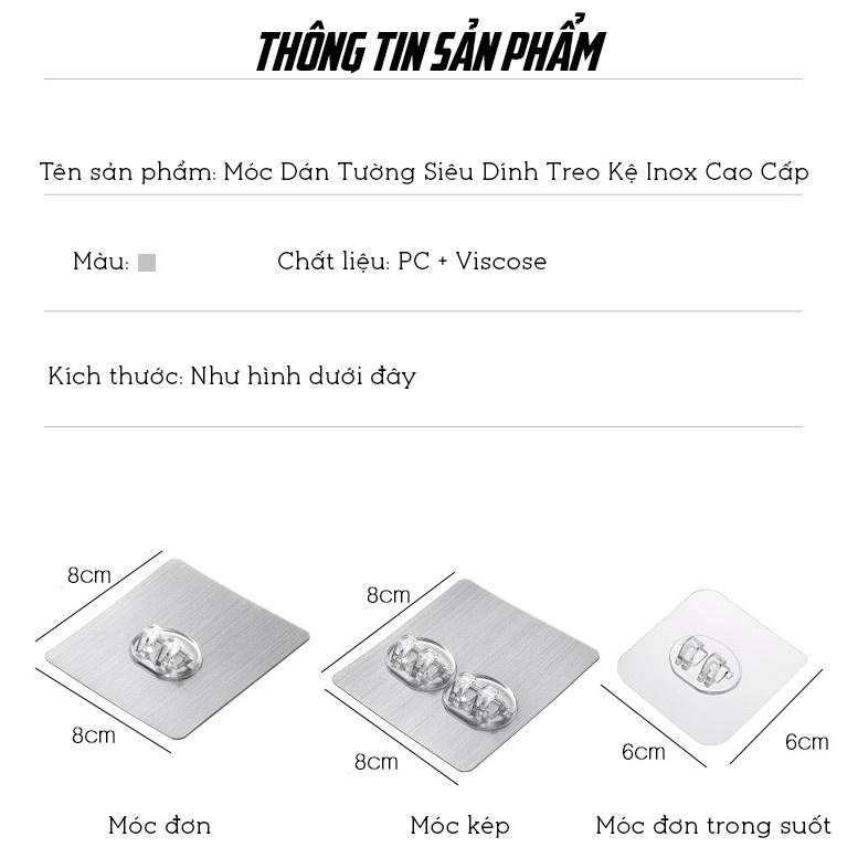 Bộ Miếng Móc Dán Tường Chịu Lực Chống Thấm Siêu Dính Treo Kệ Inox Cao Cấp Ben Bon Shop