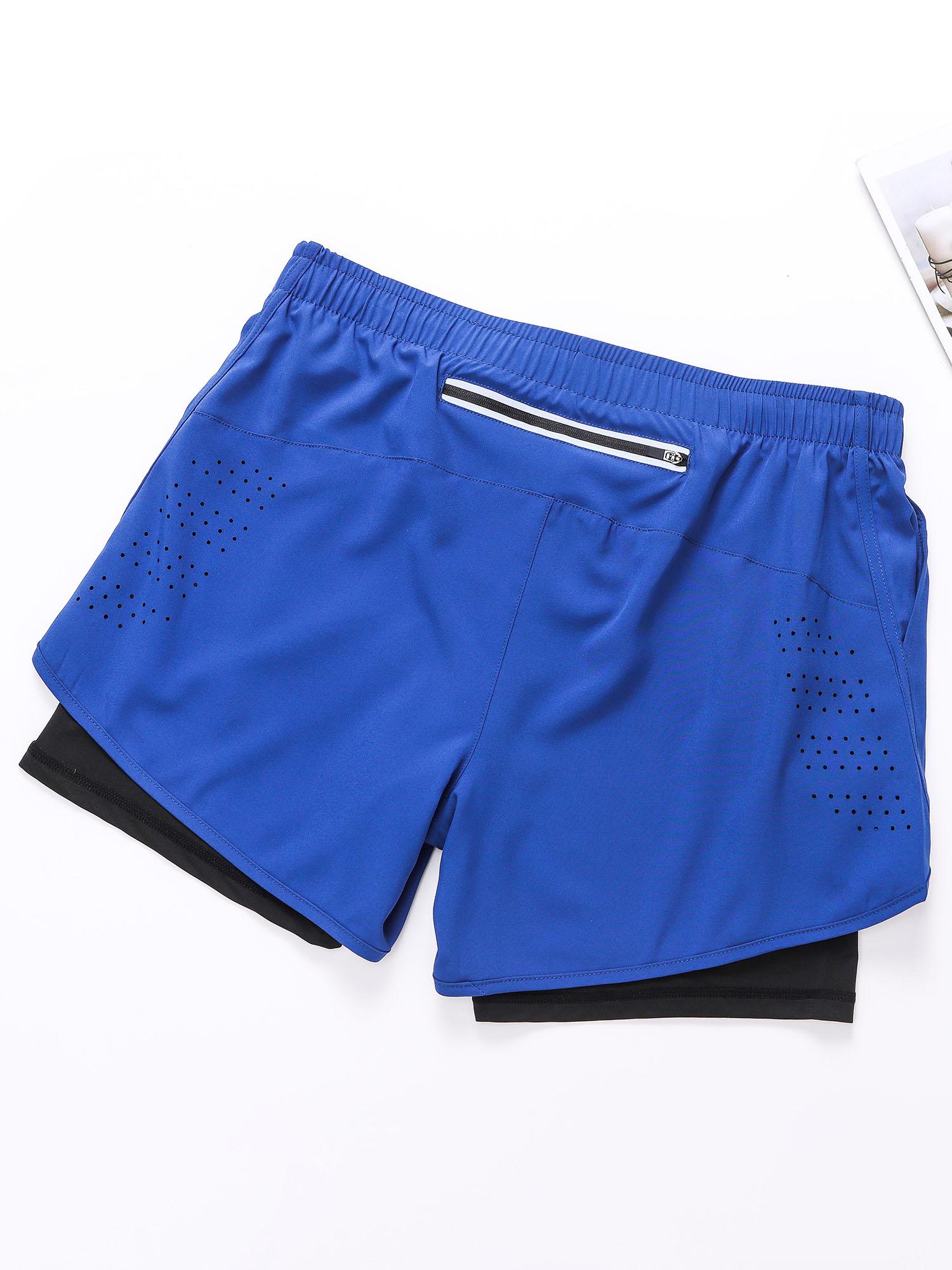 Quần short thể thao nam có lót 2 trong 1 kèm túi Quần short thể dục chạy xe đạp nhanh khô