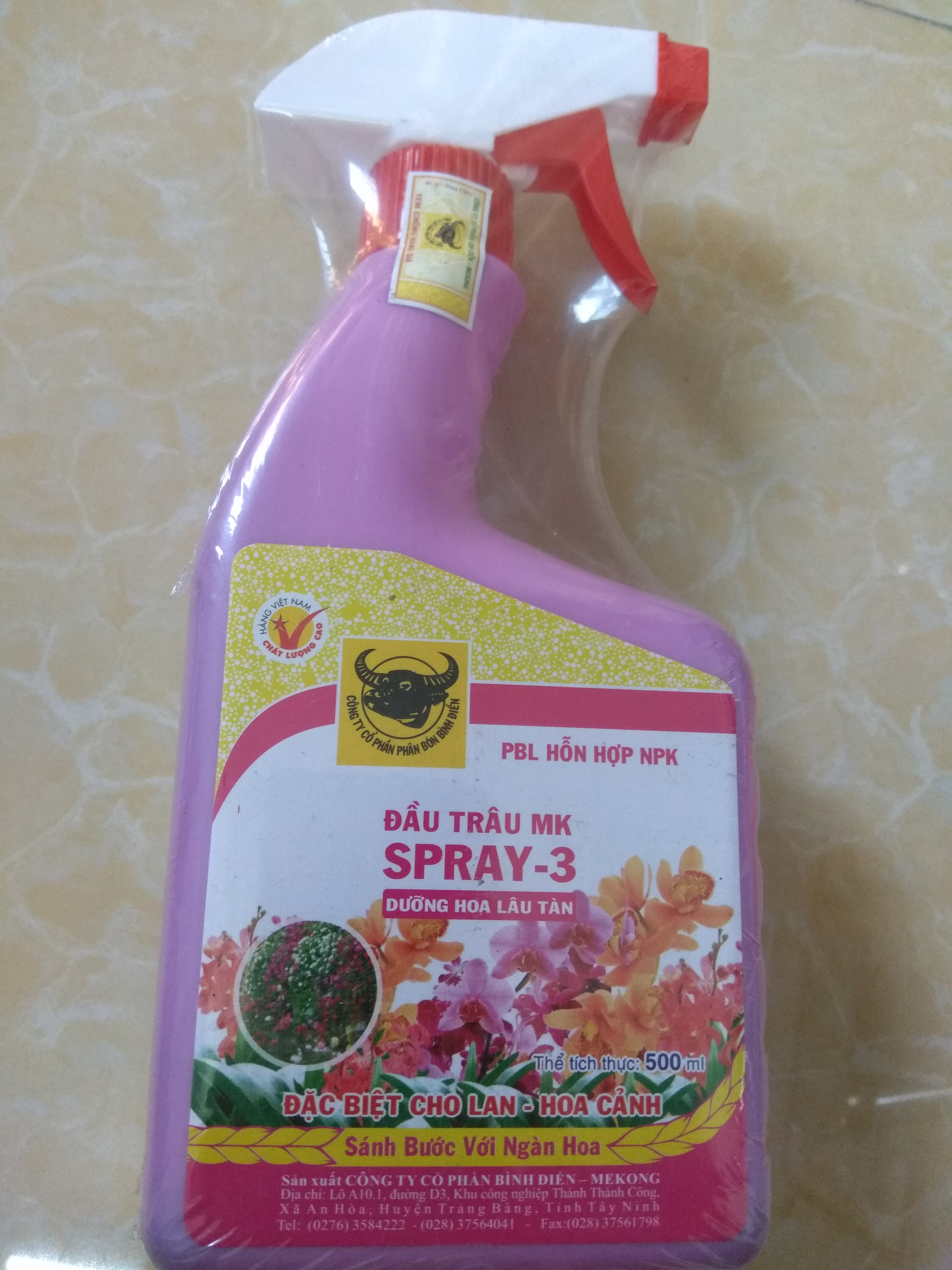 Combo 3 loại đầu trâu spray 1 nảy chồi ra lá, spray 2 kích thích ra hoa, spray 3 dưỡng hoa lâu tàn - chai 500 ml