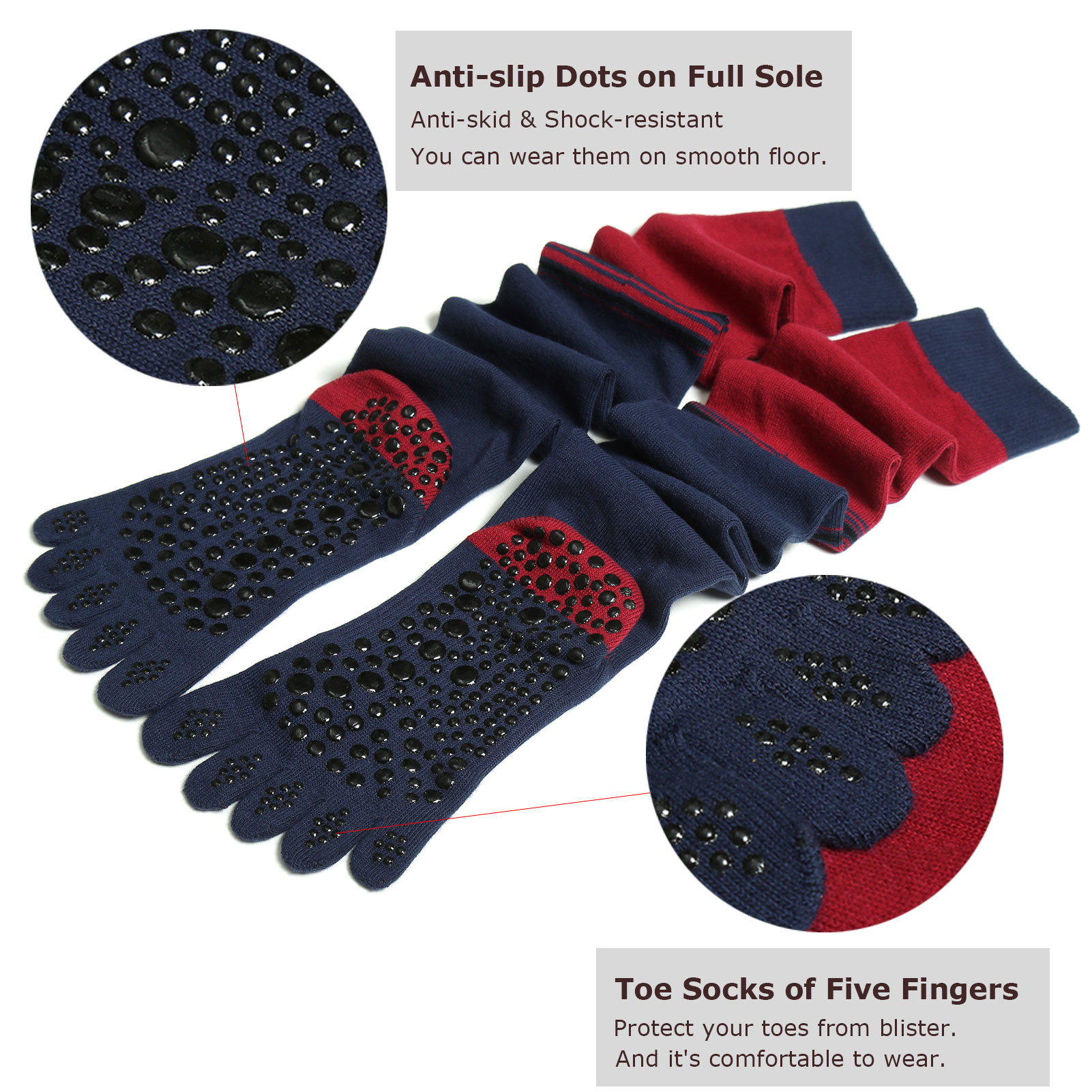 Vớ dài có ngón dành cho nữ, được làm từ cotton và polyester, mềm mại và thoải mái khi mặc