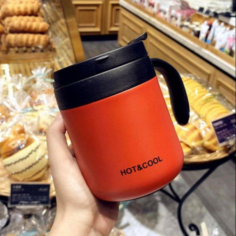 Ly giữ nhiệt inox HOT&COOL 350ml 2 lớp giữ nhiệt nóng lạnh có nắp đậy kín cao cấp