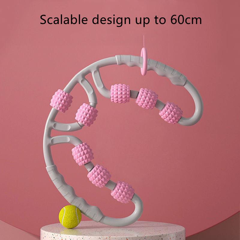 Hình Khuyên Cầm Tay Kẹp Bê Con Lăn Massage Thư Giãn Cơ Bắp Con Lăn Stovepipe 8 Bánh Yoga Vòng Chân Máy Massage 2021 Phong Cách Mới