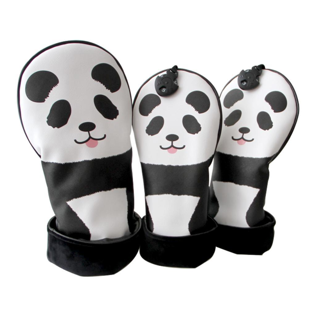 3pcs Golf Club Head Cover Golf Wood Driver Headcover Protector w/ Number Tag
