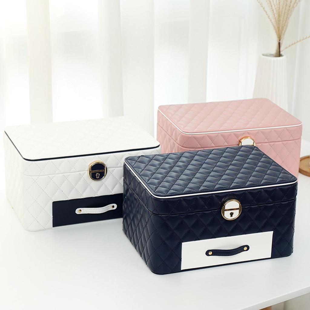 Three-Layer Jewelry Organizer PU Leather Gifts for Christmas Rings Women