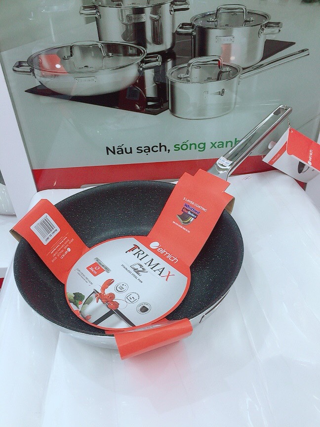 Chảo chống dính inox liền khối Elmich Trimax CZ EL-3838 size 28cm-chính hãng 100%