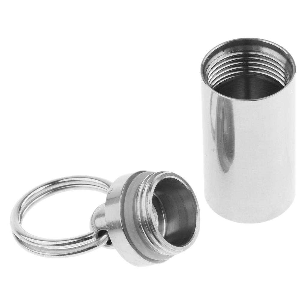 Waterproof Titanium Pocket Pill Box Capsule Tablet Organizer Single Layer