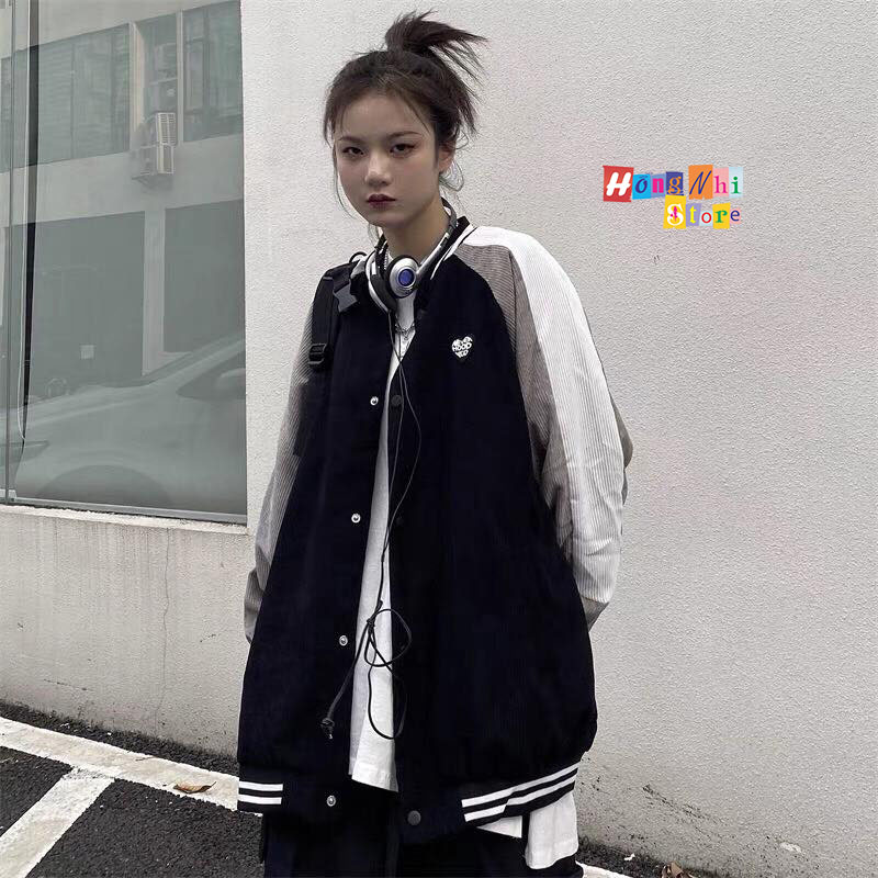 Áo Khoác Bomber Nhung Tăm Baby Hood Yuo Dáng Rộng Nam Nữ Ulzzang Unisex - MM