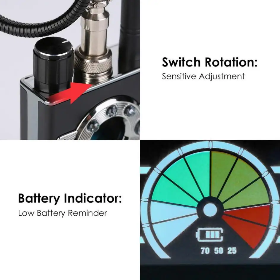 ROGTZ - RF Detector K88 - Thiết bị phát hiện máy ghi âm, camera wifi K-88 - Máy phát hiện camera , máy ghi âm K88 - Hàng Chính Hãng