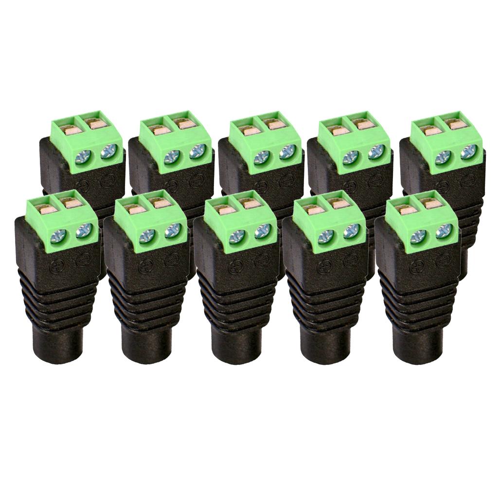 10 12V Nữ DC Jack Cắm Dành Cho Dải Đèn LED 120W Nhiệt Độ Hoạt Động: -50 ° C ~ 68 ° C