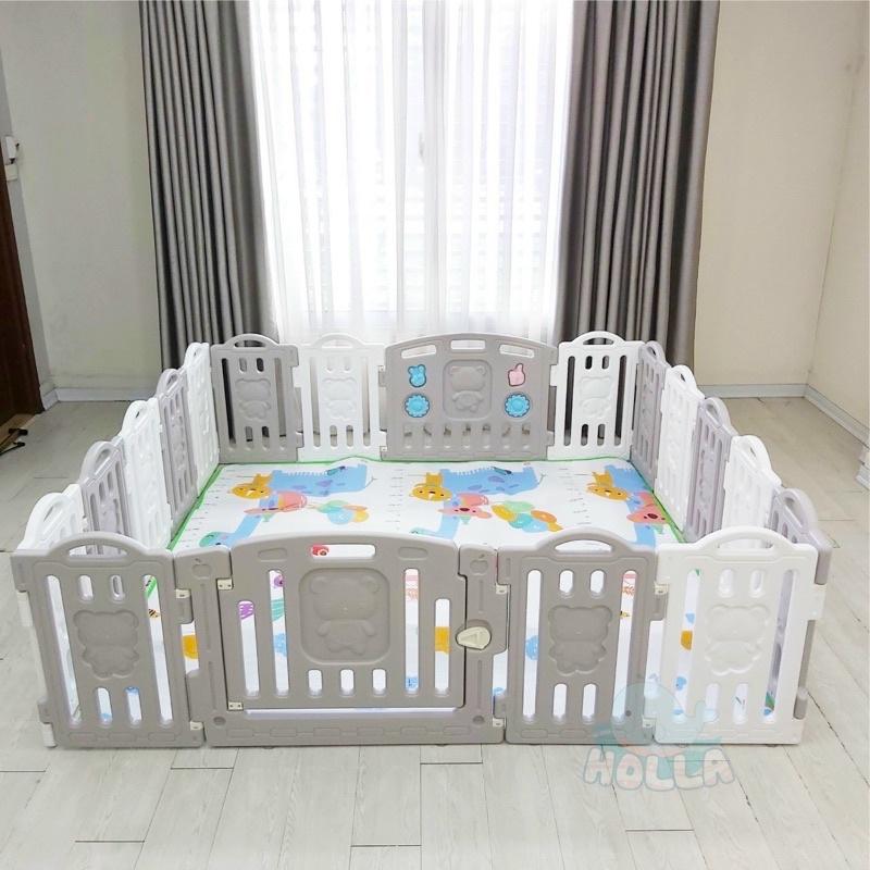 Bộ quây cũi nhựa Tặng THẢM + BÓNG, bộ quây cũi nhựa cho bé an toàn