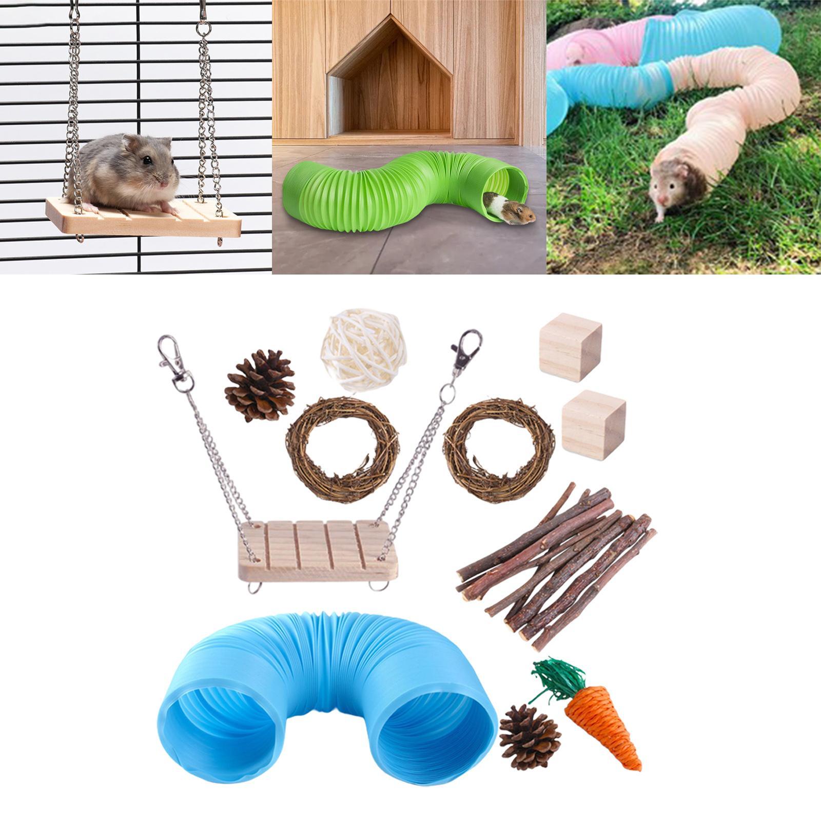 11x Hamster Chew Pets Toy Molar Toy Teeth Care for Guinea Pig Rat Rabbit Bird Hideout