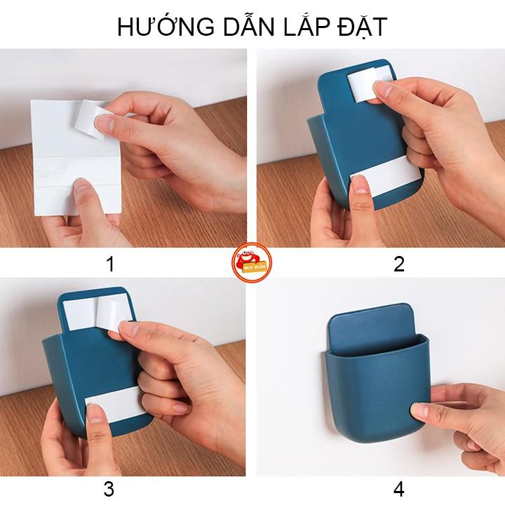 Hộp đựng điều khiển và đồ dùng dán tường nhiều màu sắc (HDK06)