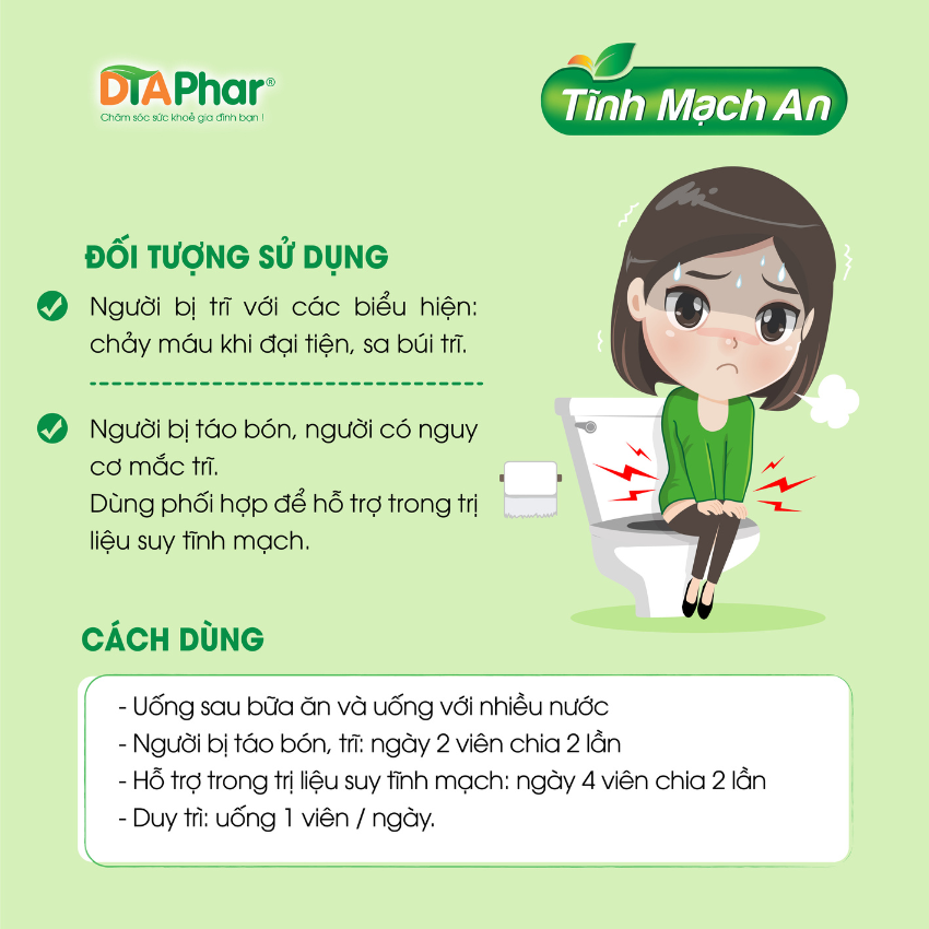 Viên uống Tĩnh Mạch An hỗ trợ nhuận tràng cải thiện suy tĩnh mạch, táo bón, trĩ Hộp 30 viên Tâm An Pharma