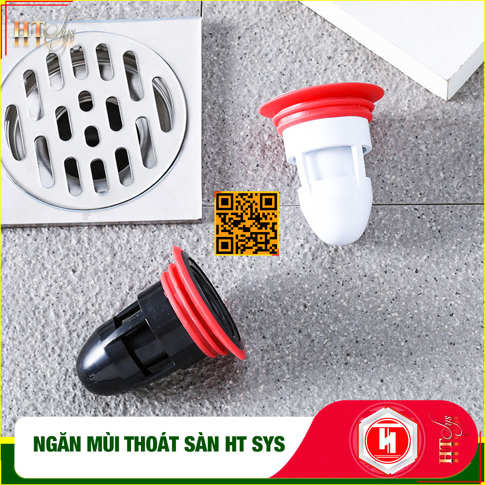 Nắp Chống Mùi Hôi Cống HT SYS - Ngăn Mùi Thoát Sàn, Ngăn Côn Trùng, Chống Trào Ngược - Không Cản Trở Dòng Chảy - Phù Hợp Với Lỗ Thoát Sàn Từ 3.8cm Đến 5cm