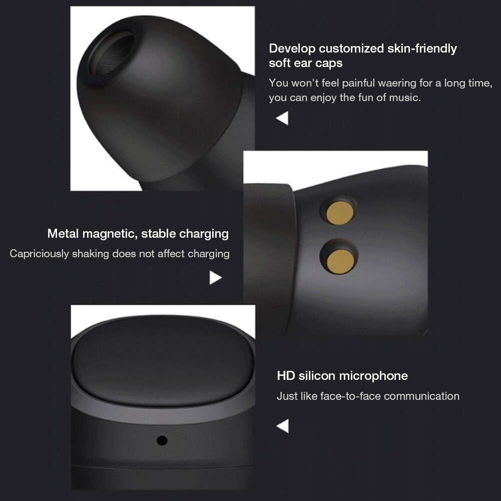 Tai Nghe Bluetooth True Wireless VINETTEAM T1 5.0 Tai Nghe Không Dây Tai Nghe Nhét Tai Khử Tiếng Ôn Tích Hợp Micro - Tự Động Kết Nối - Tương Thích Cao Cho Tất Cả Điện Thoại - Hàng Chính Hãng