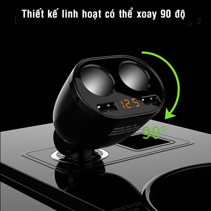 Bộ chia tẩu ra 2 Cổng tẩu 2 cổng sạc USB đa năng HY-16