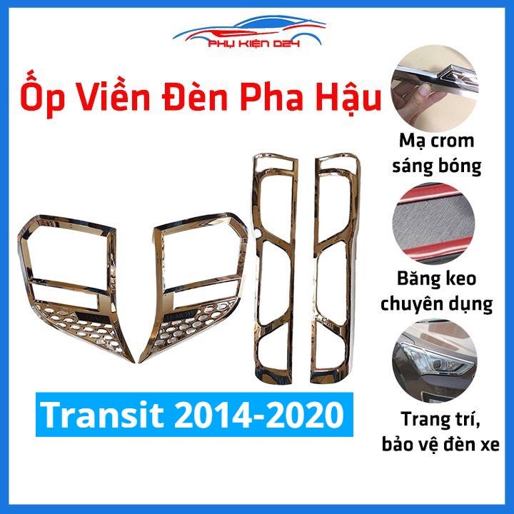 Ốp viền đèn pha hậu mạ crom Transit 2014-2015-2016-2017-2018-2019-2020 chống trầy trang trí bảo vệ xe