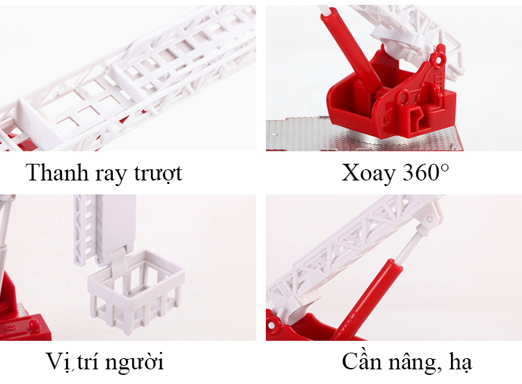 Xe đồ chơi mô hình xe cứu hỏa thang trượt DLX chất liệu nhựa ABS an toàn, chi tiết sắc sảo (hàng nhập khẩu)