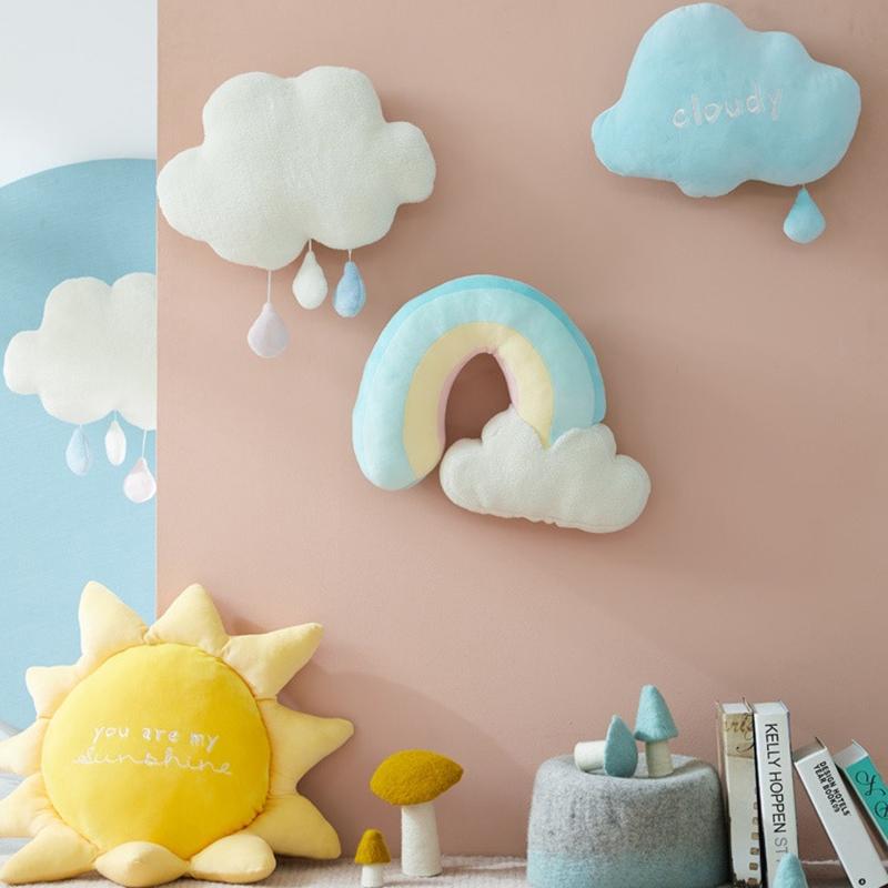 Mềm Mại Búp Bê Nhồi Bông Sang Trọng Cầu Vồng Mây Trời Đồ Chơi Trang Trí Nhà Cầu Vồng Cloud Đệm Dễ Thương Sáng Tạo Thời Tiết Ném Gối Đồ Chơi Trẻ Em quà Tặng