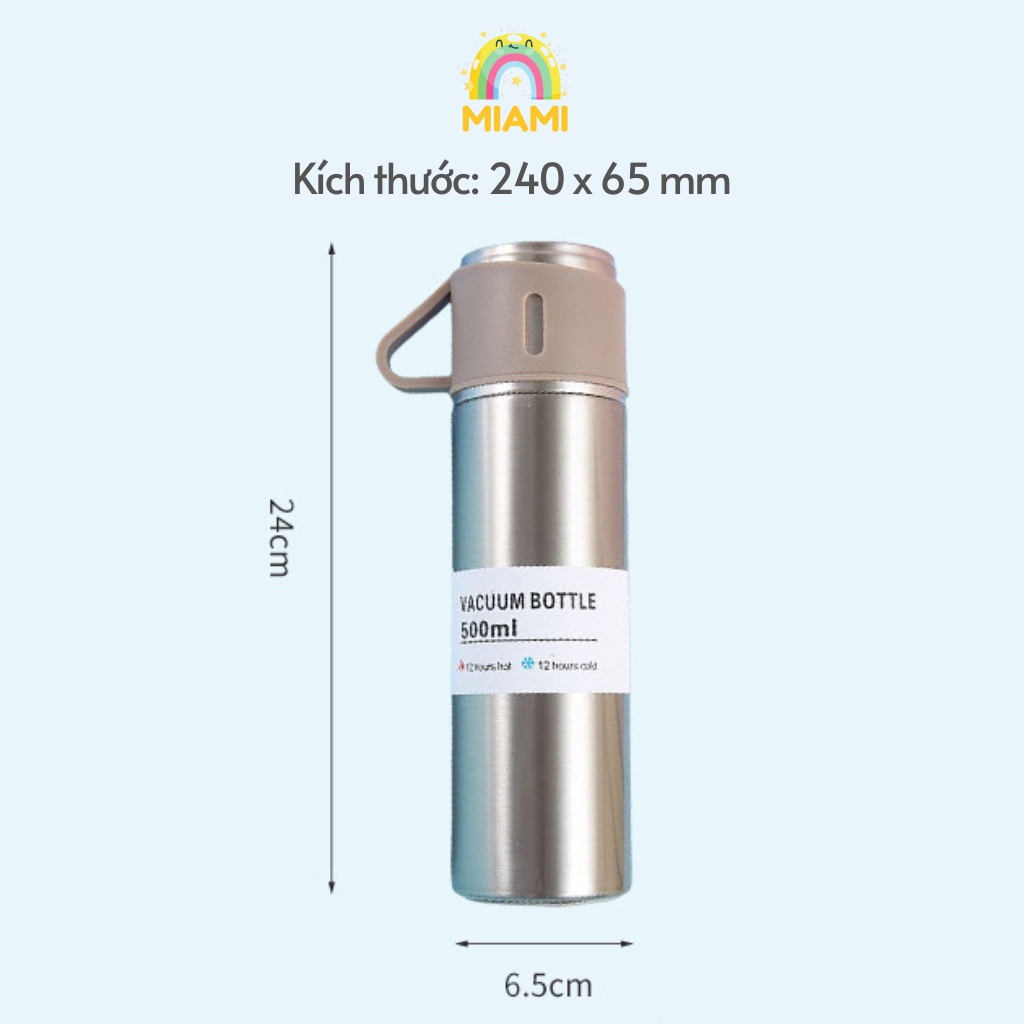 Bình giữ nhiệt 500ml tặng kèm 2 cốc - Sang Trọng - Chắc Chắn - Chất Lượng Cao