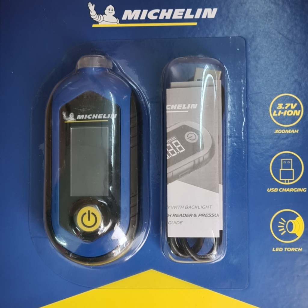 Đồng hồ đo áp suất lốp đo độ mòn lốp gai điện tử tích hợp sạc usb Michelin M2210 - Hàng chính hãng