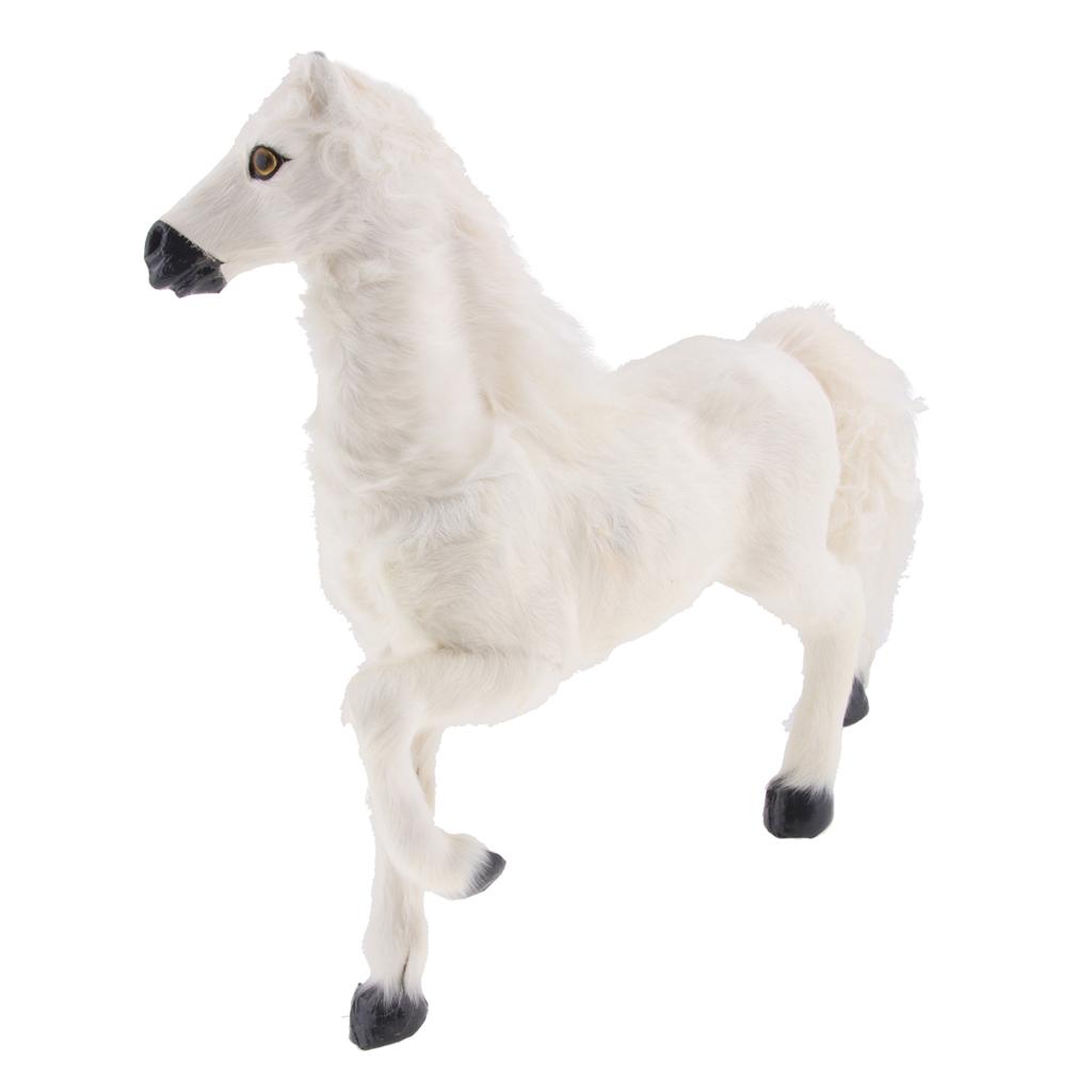Simulation Animal 12'' White Horse Model Figure Kids Toy Home Garden Decor