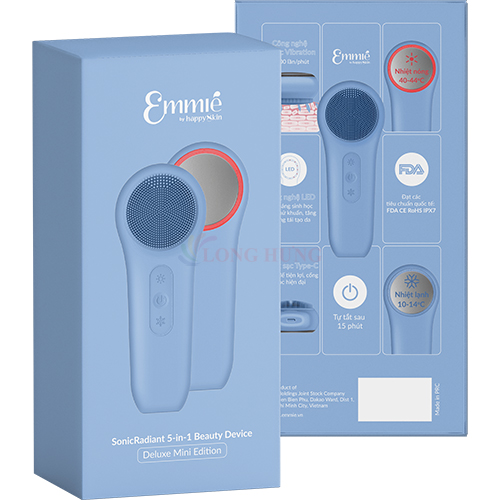 Máy rửa mặt Emmié By Happyskin Sonicradiant 5-in-1 Beauty Device Deluxe Mini Edition - Hàng chính hãng