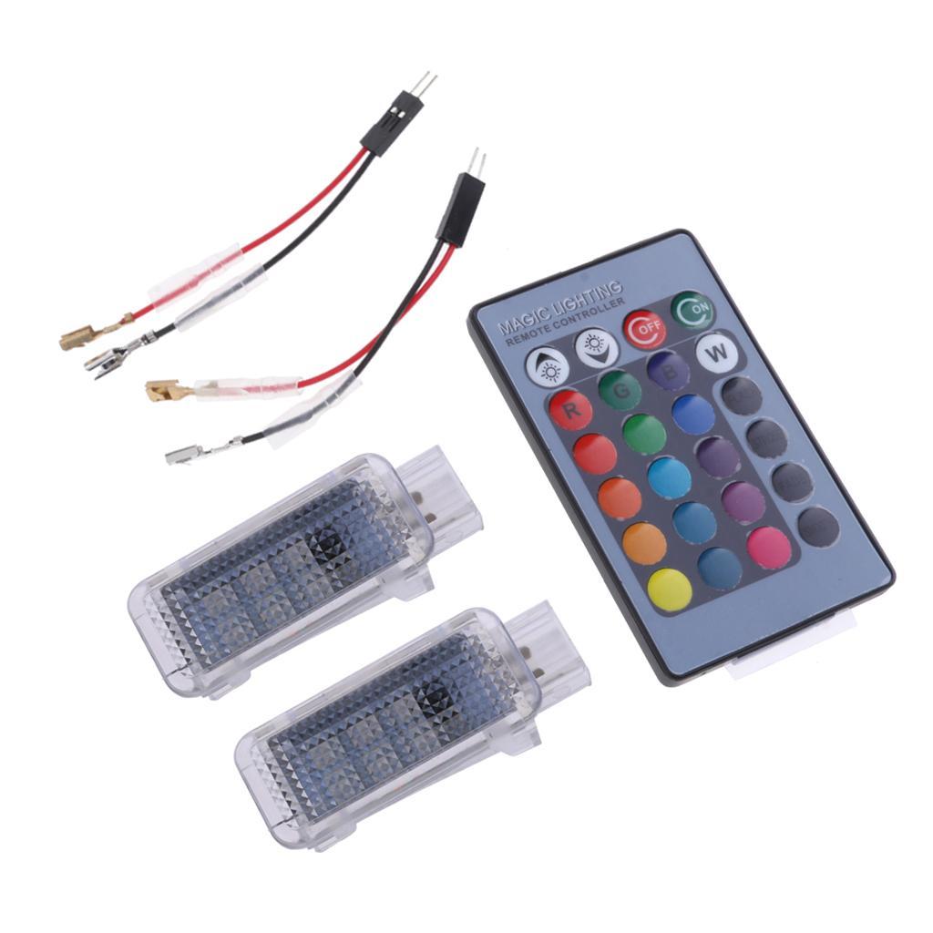 2Pcs Car Door Led Welcome  Light For  with Remote Control