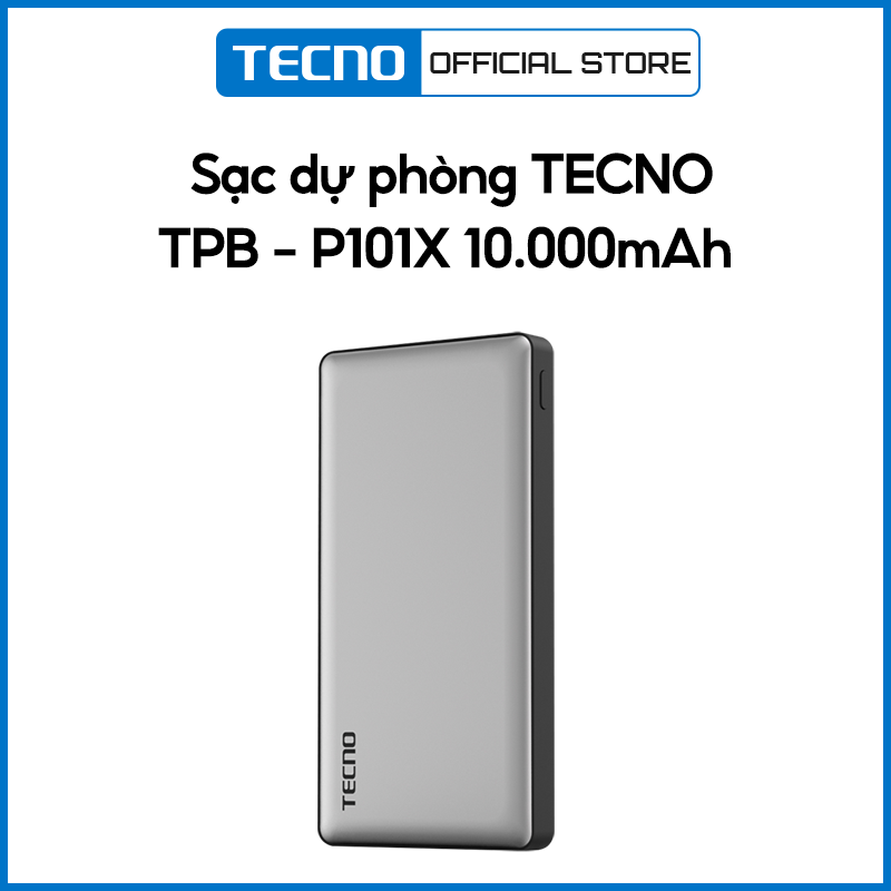 Pin Sạc Dự Phòng Tecno TPB - P101X 10.000 mAh Tích hợp Cổng USB Type-C Input - Hàng Chính Hãng