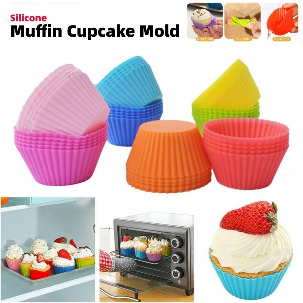 Khuôn bánh cupcake bằng silicon dáng tròn tiện dụng