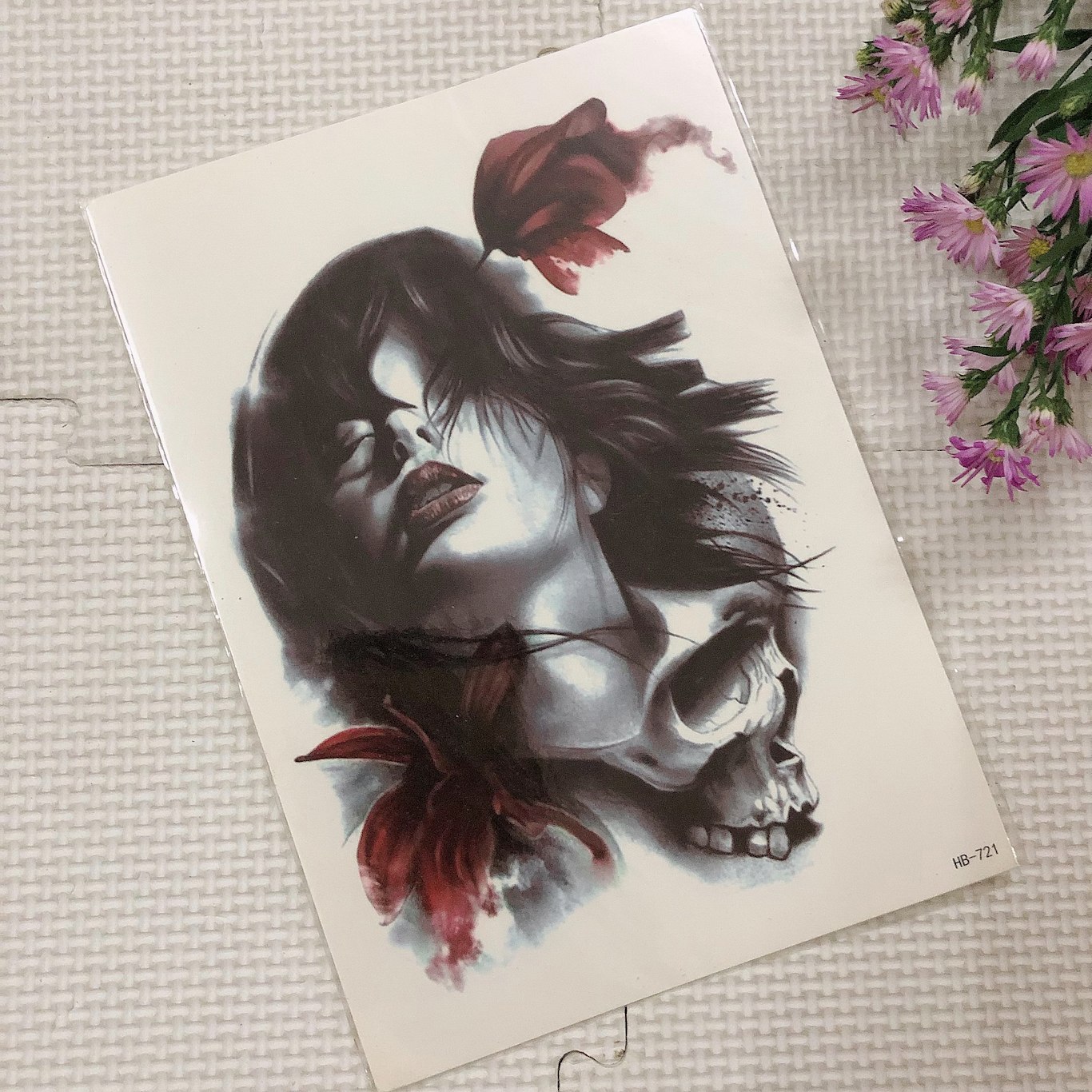 Hình xăm dán cô gái màu cao cấp tattoo 15x21cm- phù hợp dán tay, chân, vai, ngực, bụng...