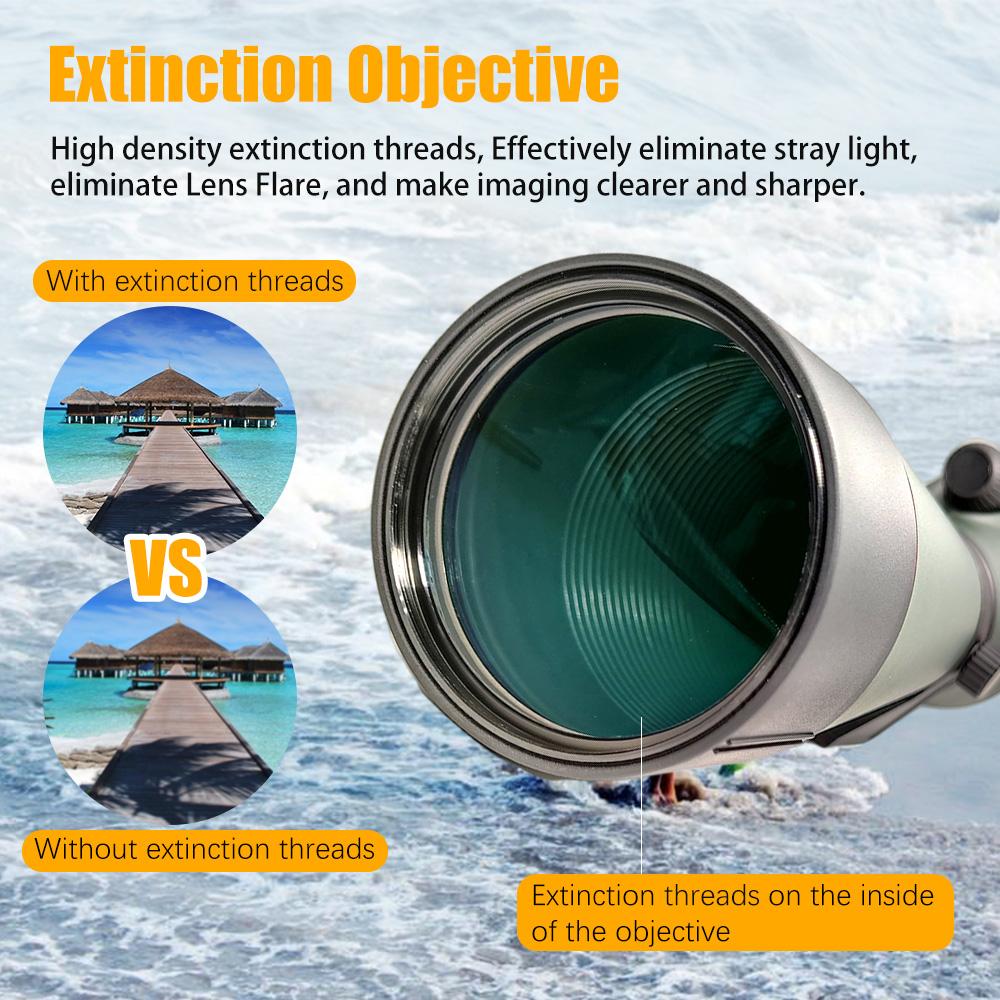New 20-60x80 Scope Spotting 16-48x65 Long Range Telescope for Adventure