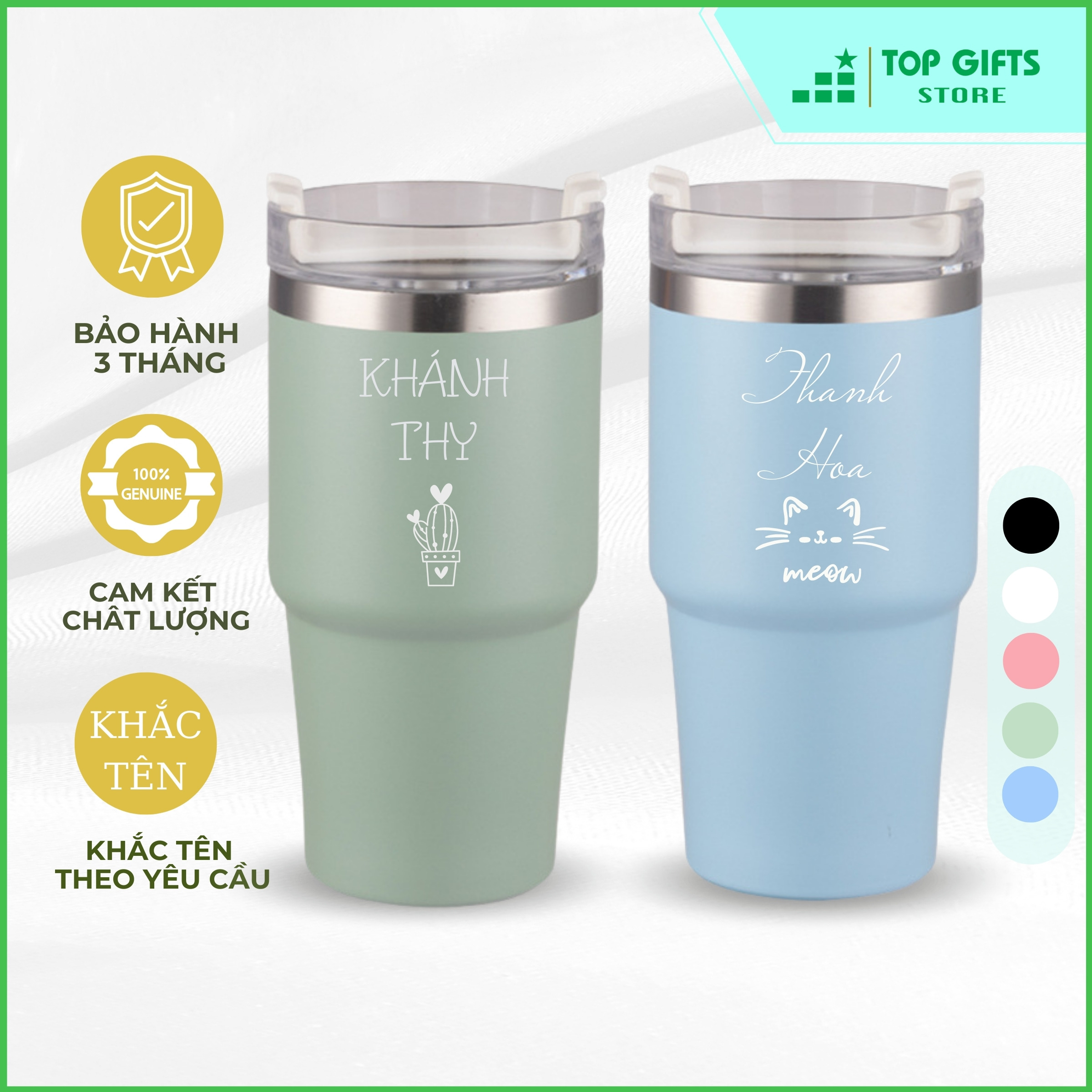 Hình ảnh Ly giữ nhiệt khắc tên LGN060 5 màu dung tích 600ml - 900ml