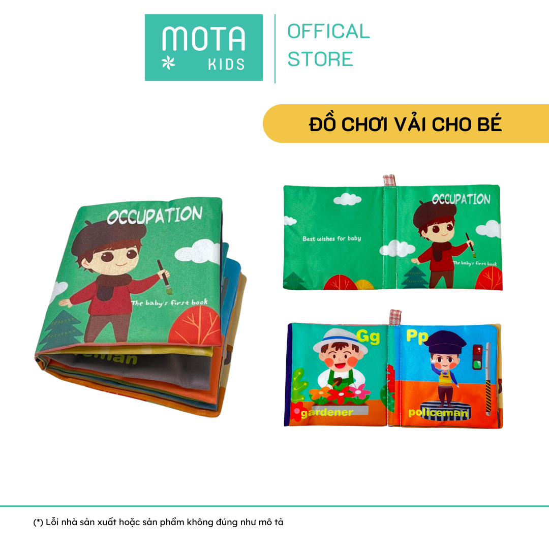 [M_035-5 - Mota Montessori] Đồ chơi cho bé Sách vải cho bé 0-12 tháng phát triển giác quan - Hàng chính hãng