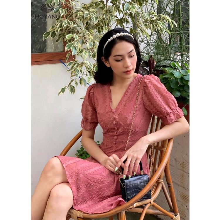 Váy Cổ Chữ V Thanh Lịch Cuốn Hút HOYANG DHY59