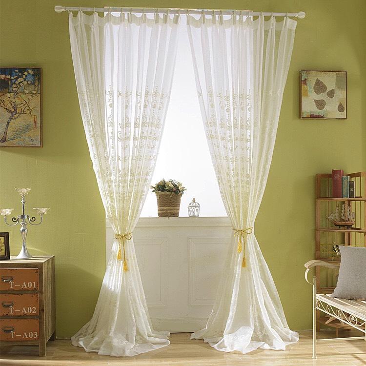 Rèm, mành cửa sổ thêu họa tiết 3D trang trí độc đáo, rèm ngăn phòng khách, spa, nhà hàng,trang trí cửa sổ sang trọng (tặng 2 móc dán tường trong suốt)