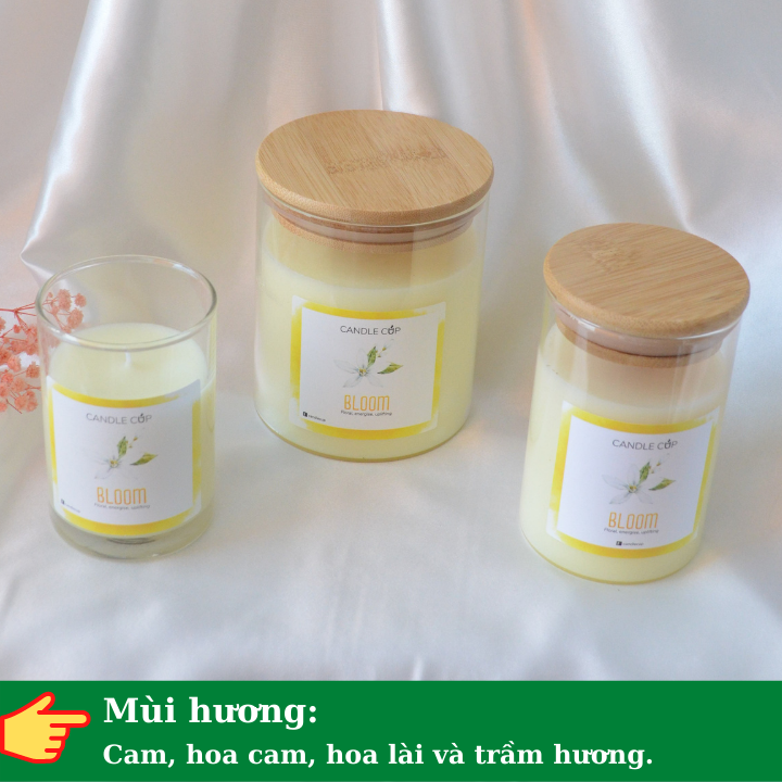 Nến Thơm AGAYA Candle Cup hương cam, hoa cam, hoa lài và trầm hương - Mùi BLOOM